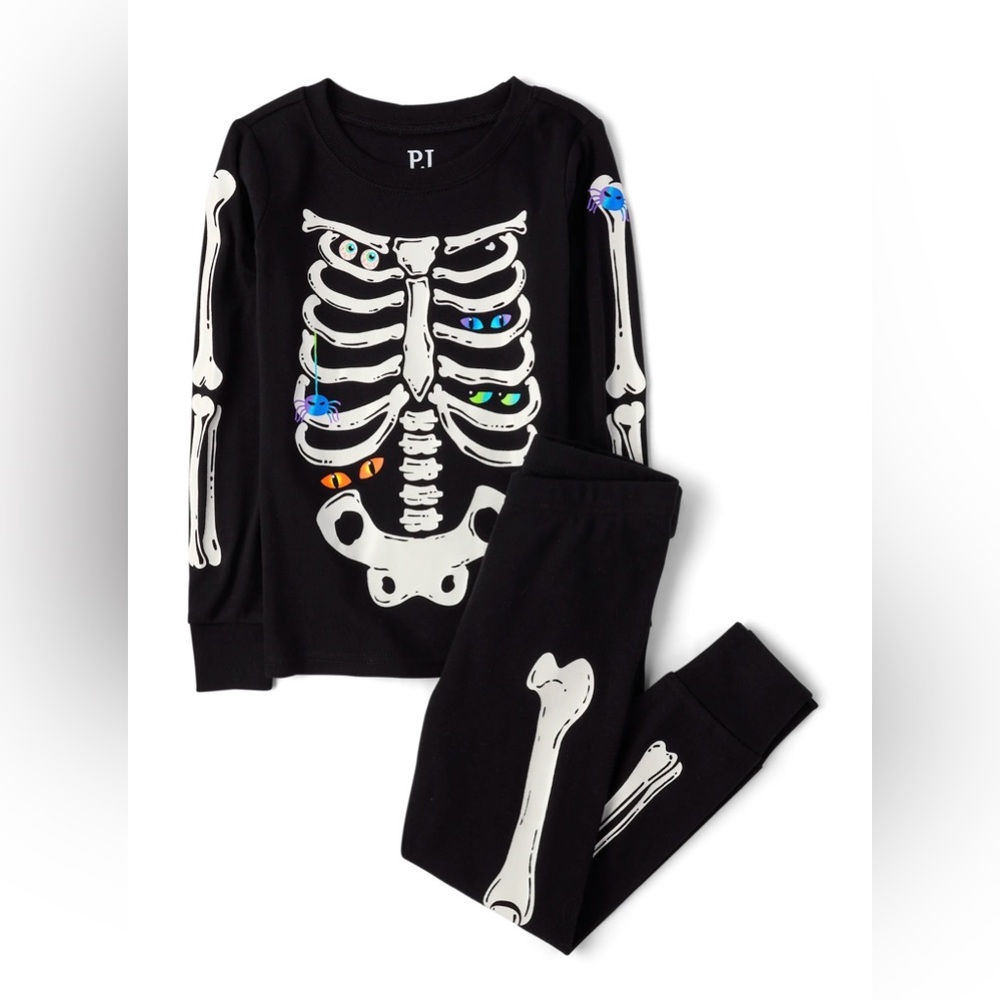 The Children's Place Black Skeleton Pajama Set